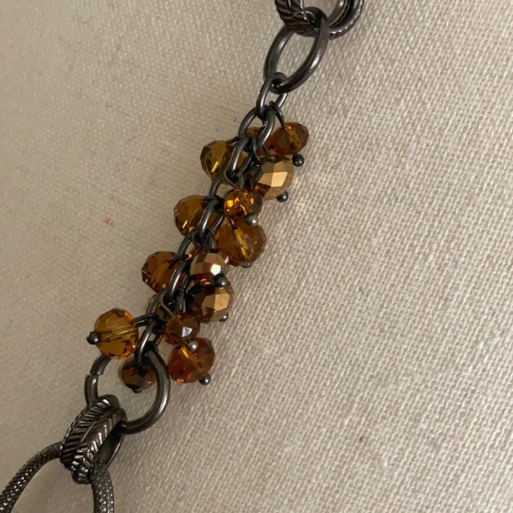 Orange Beaded Accent Necklace